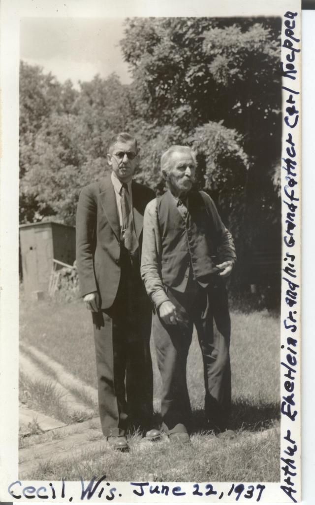 Arthur H Eberlein and his grandfather, Carl Köppen